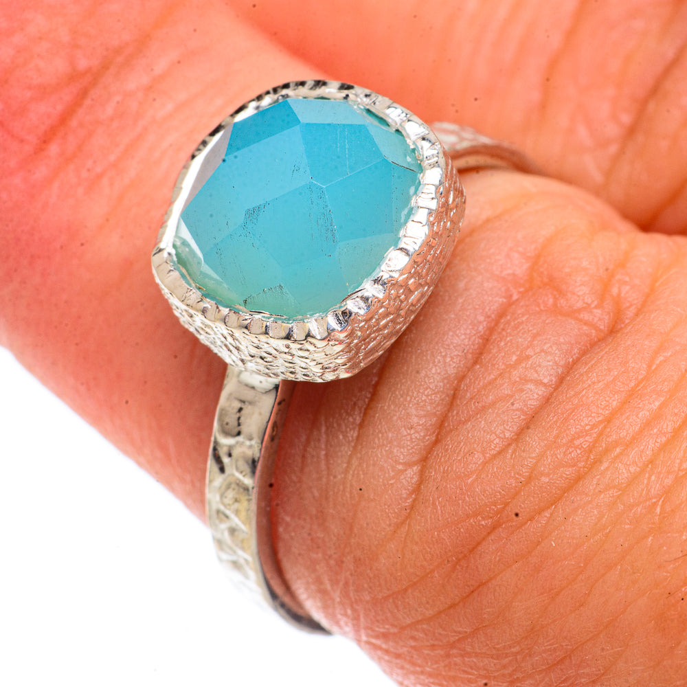 Aqua Chalcedony Rings handcrafted by Anasilvercos - RING66342
