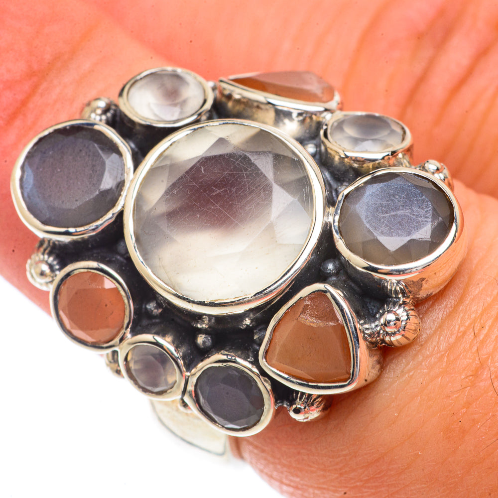 White Quartz, Labradorite, Carnelian Rings handcrafted by Anasilvercos - RING66350