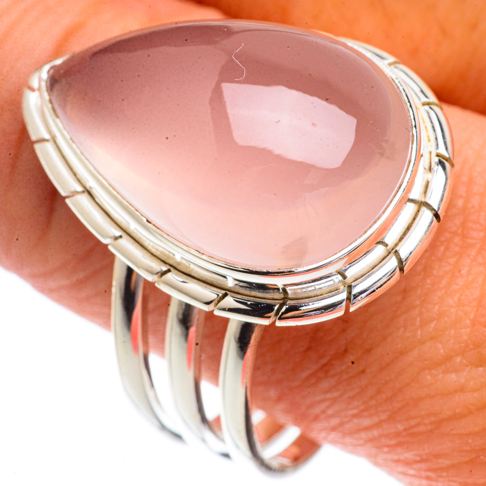 Rose Quartz Rings handcrafted by Anasilvercos - RING66376