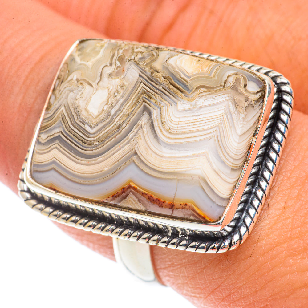 Laguna Lace Agate Rings handcrafted by Anasilvercos - RING66389