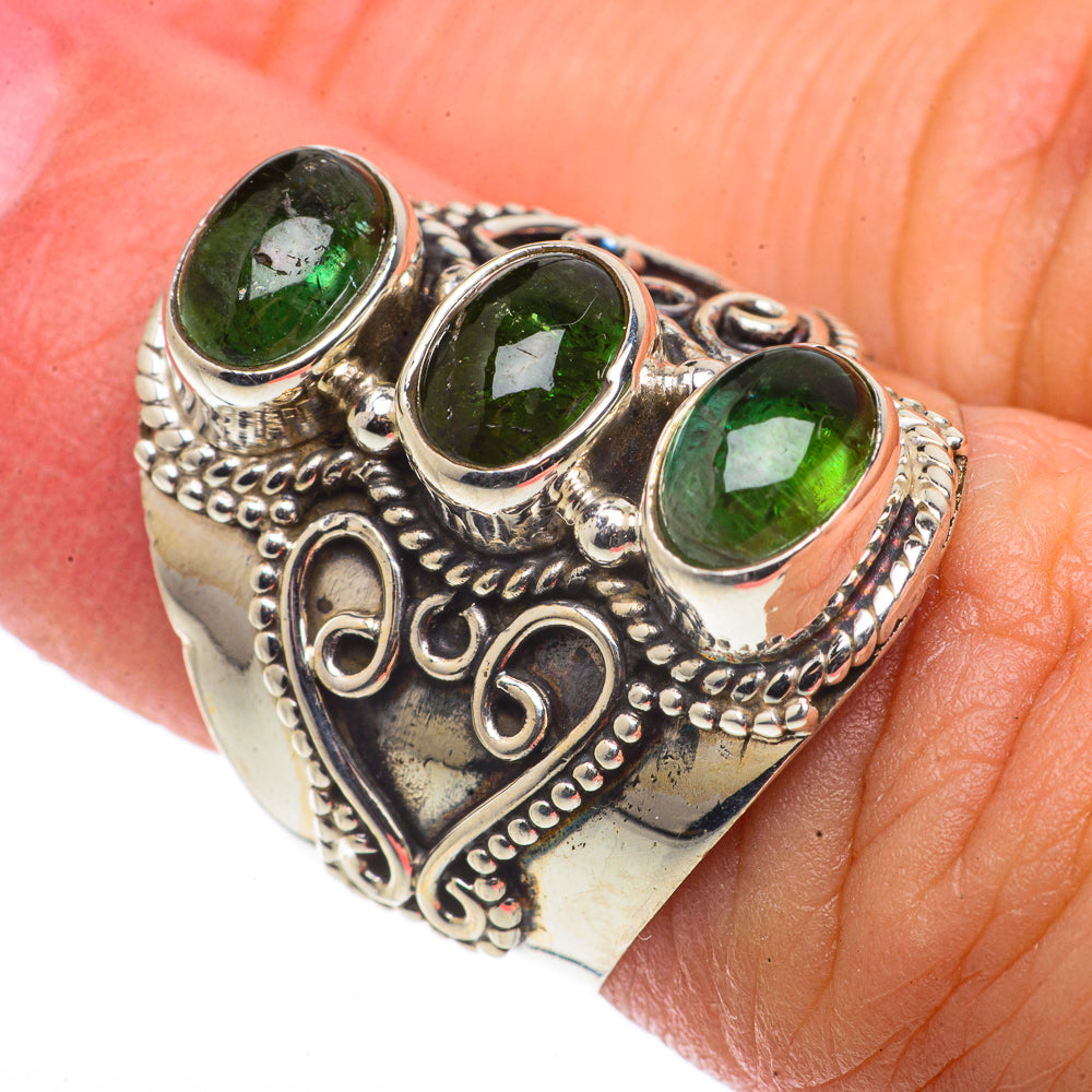 Green Tourmaline Rings handcrafted by Anasilvercos - RING66465