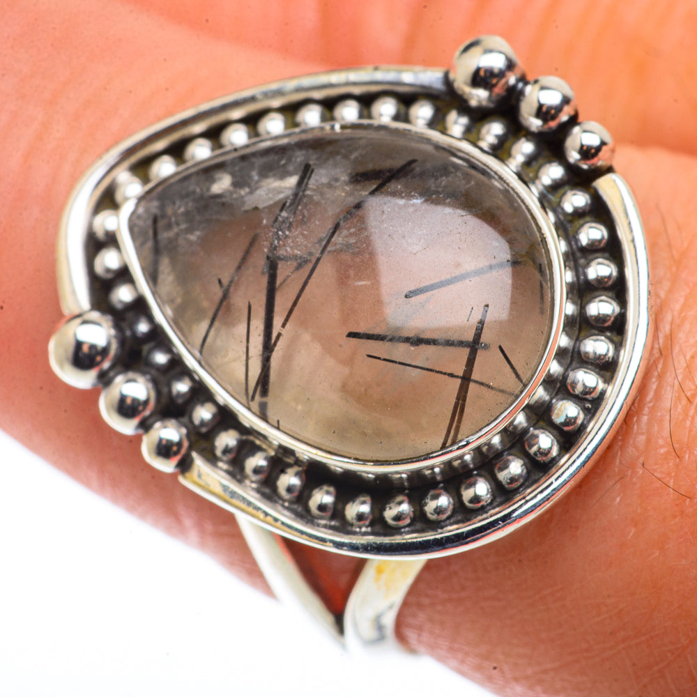 Tourmalinated Quartz Rings handcrafted by Anasilvercos - RING66533