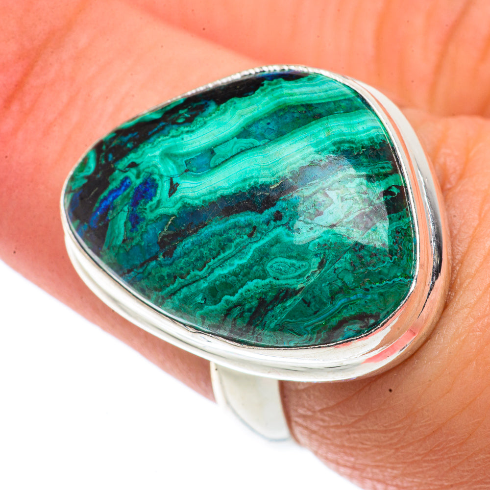 Malachite In Chrysocolla Rings handcrafted by Anasilvercos - RING66580