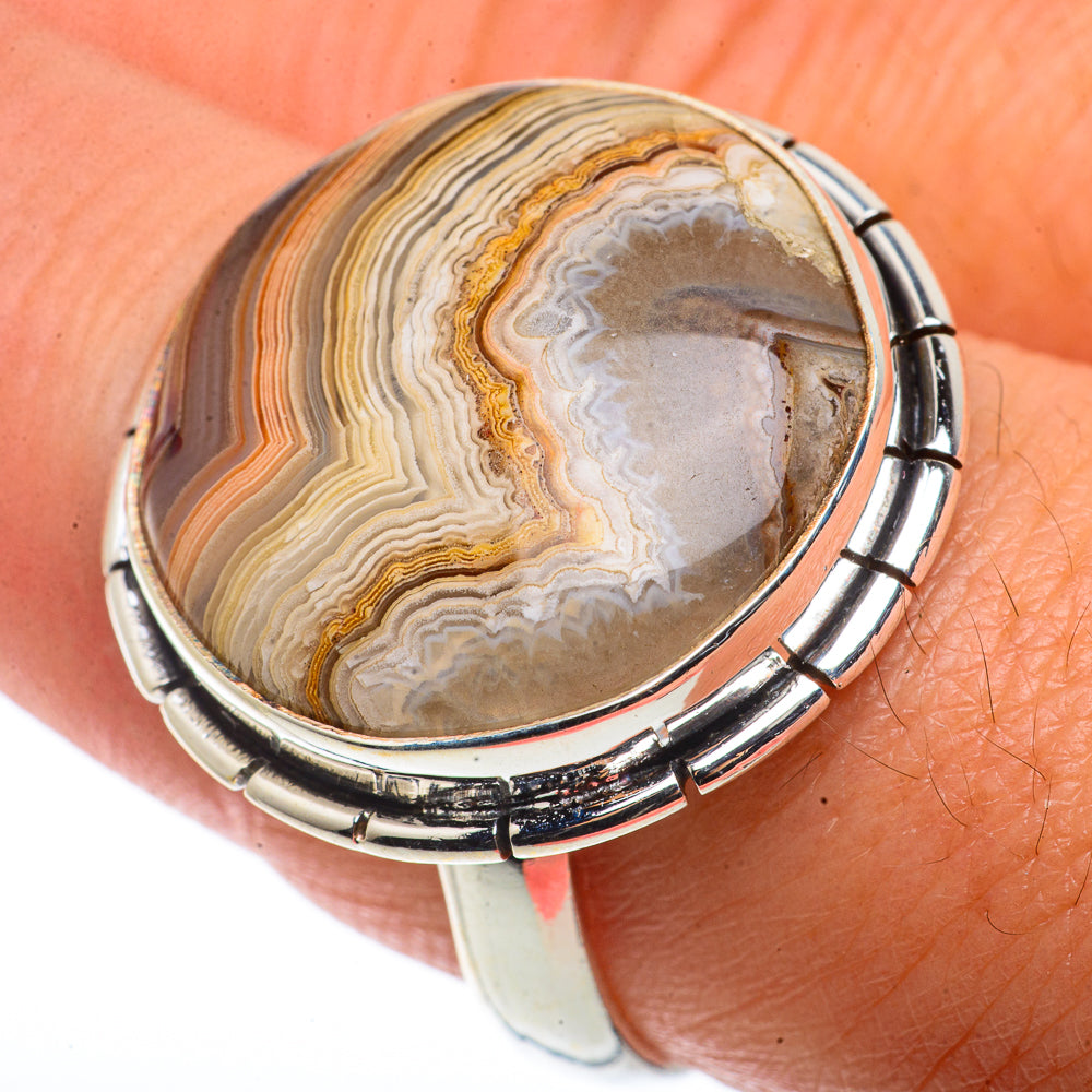Laguna Lace Agate Rings handcrafted by Anasilvercos - RING66583