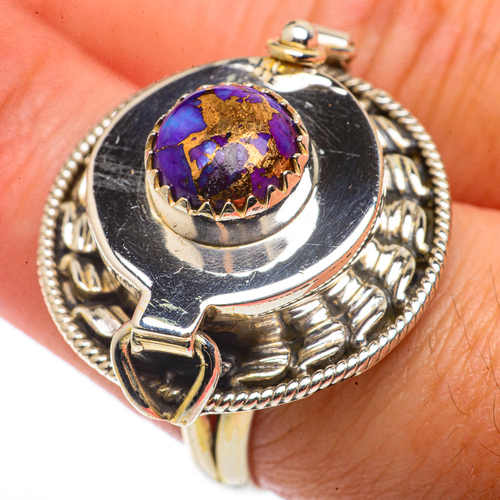 Purple Copper Composite Turquoise Rings handcrafted by Anasilvercos - RING66678