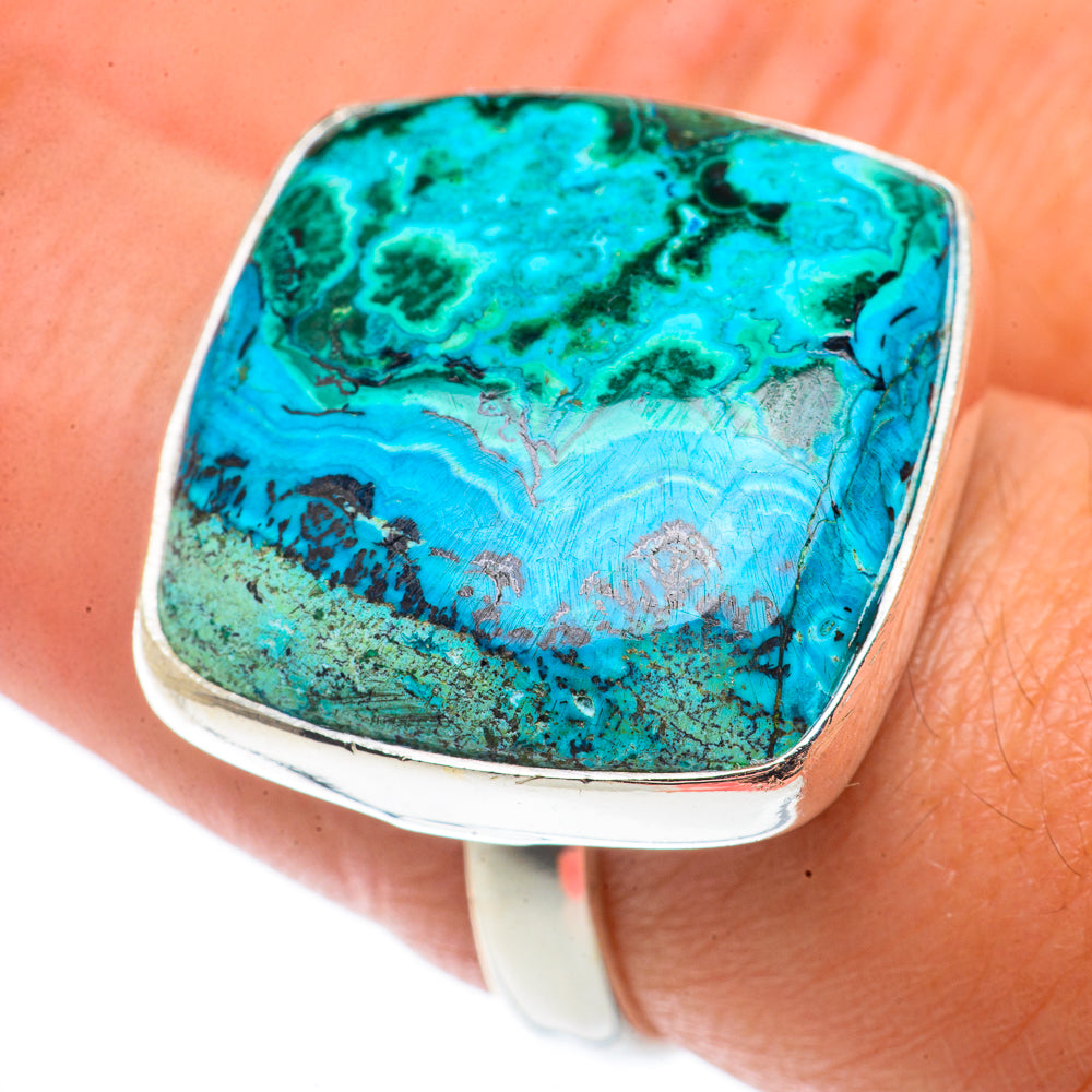 Malachite In Chrysocolla Rings handcrafted by Anasilvercos - RING66691