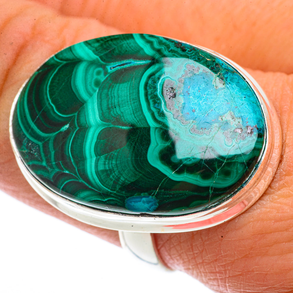 Malachite In Chrysocolla Rings handcrafted by Anasilvercos - RING66705
