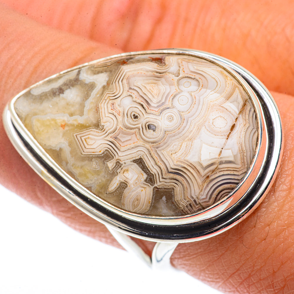 Laguna Lace Agate Rings handcrafted by Anasilvercos - RING66723
