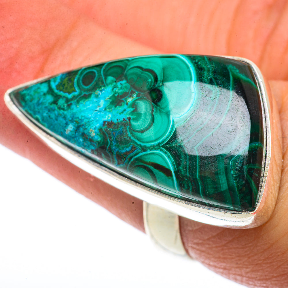 Malachite In Chrysocolla Rings handcrafted by Anasilvercos - RING66735