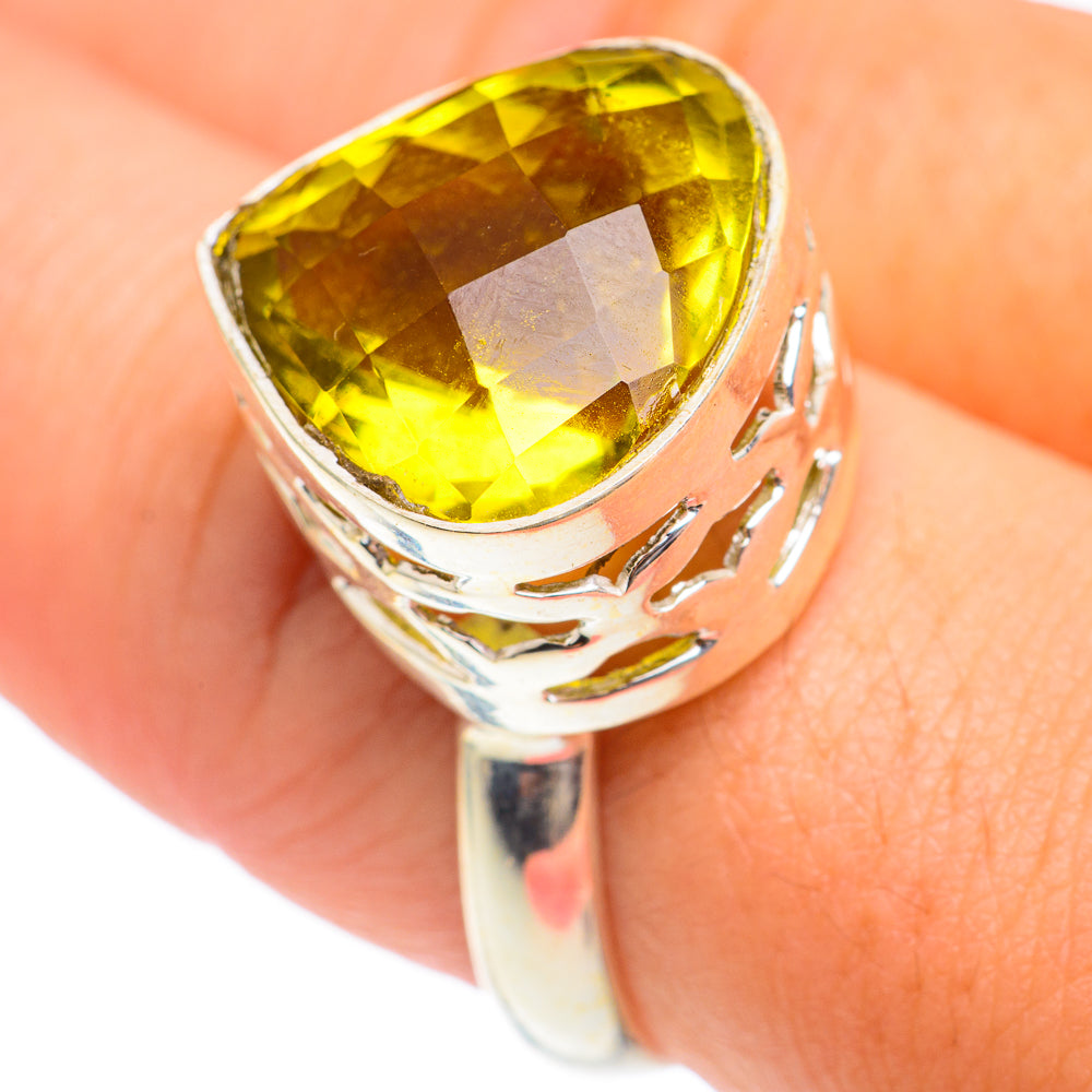 Olive Quartz Rings handcrafted by Anasilvercos - RING66886