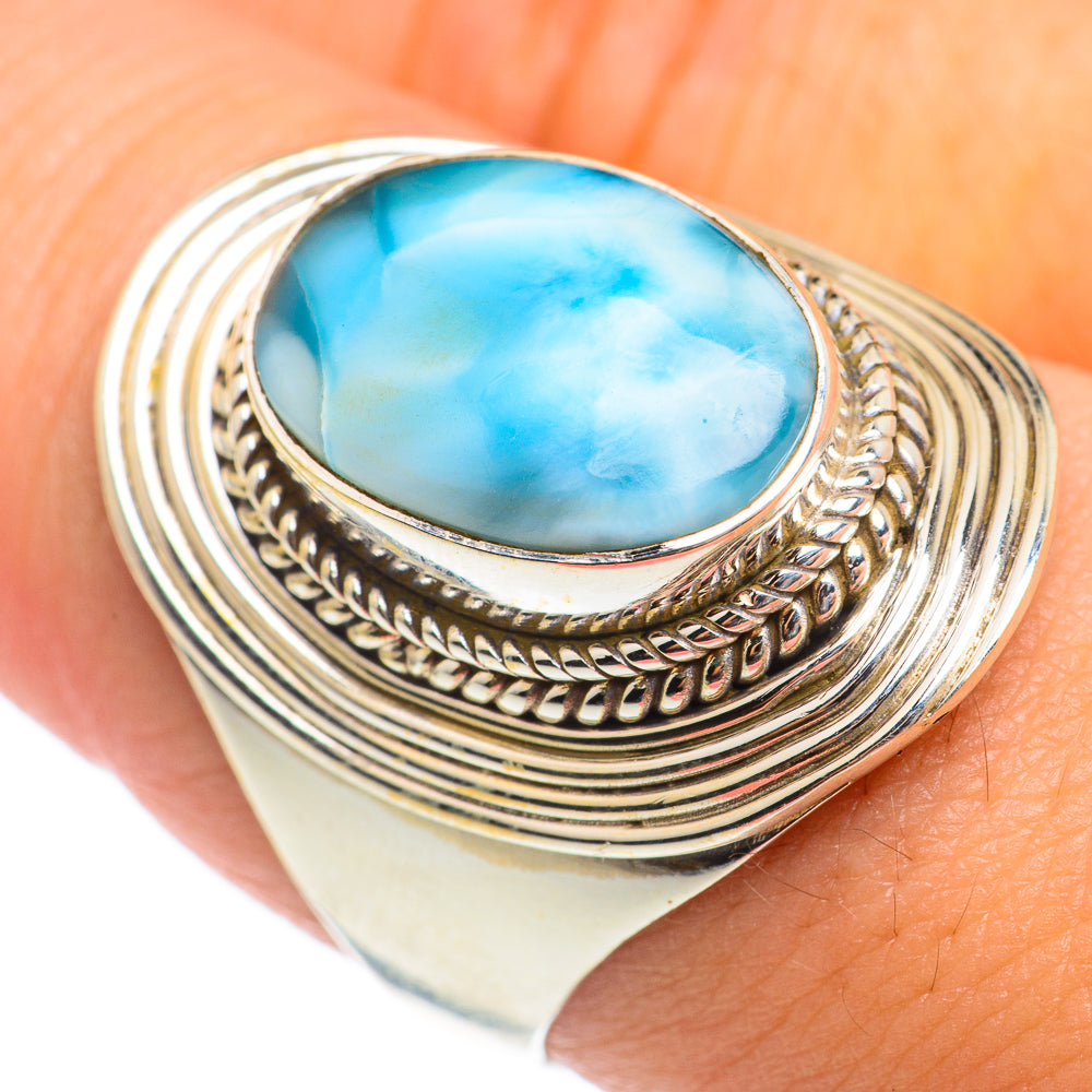 Larimar Rings handcrafted by Anasilvercos - RING66917