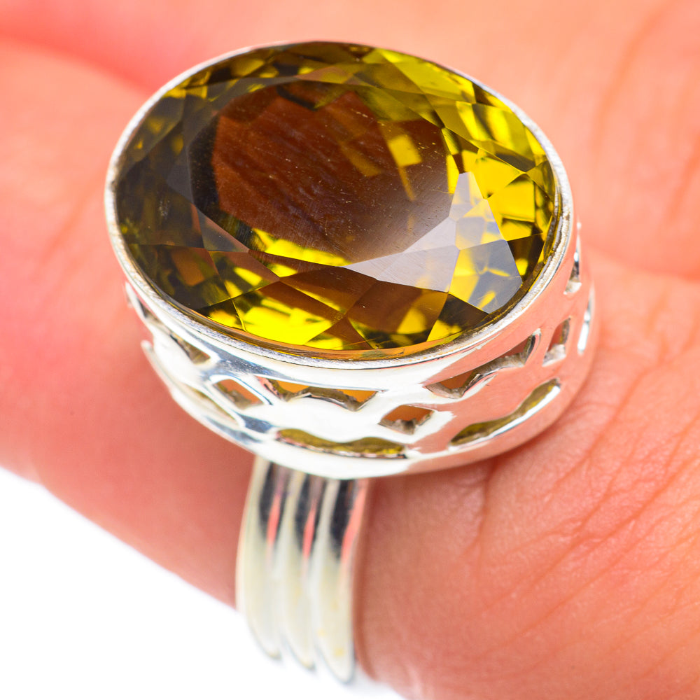 Olive Quartz Rings handcrafted by Anasilvercos - RING66961