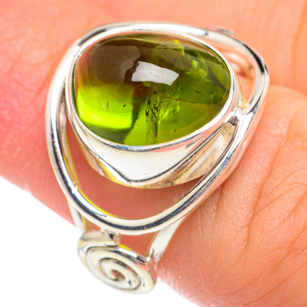 Green Tourmaline Rings handcrafted by Anasilvercos - RING66969