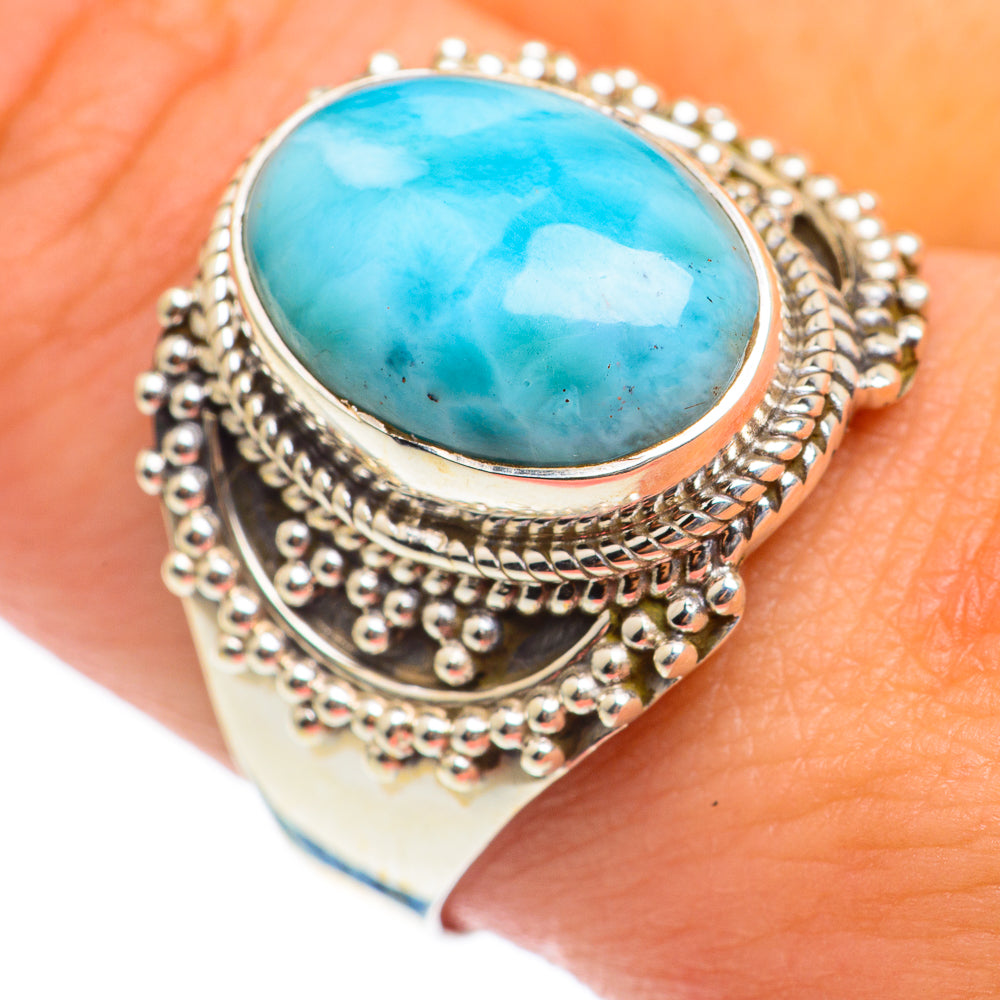 Larimar Rings handcrafted by Anasilvercos - RING67009