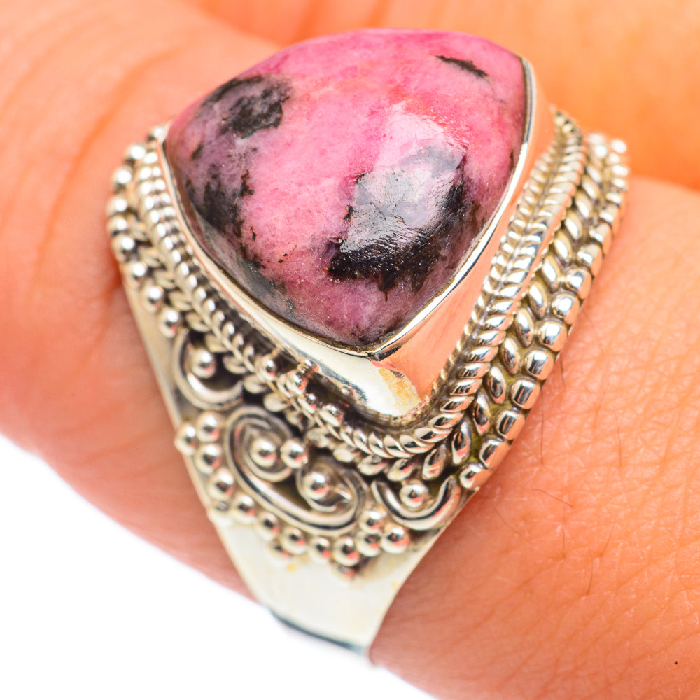 Rhodonite Rings handcrafted by Anasilvercos - RING67017
