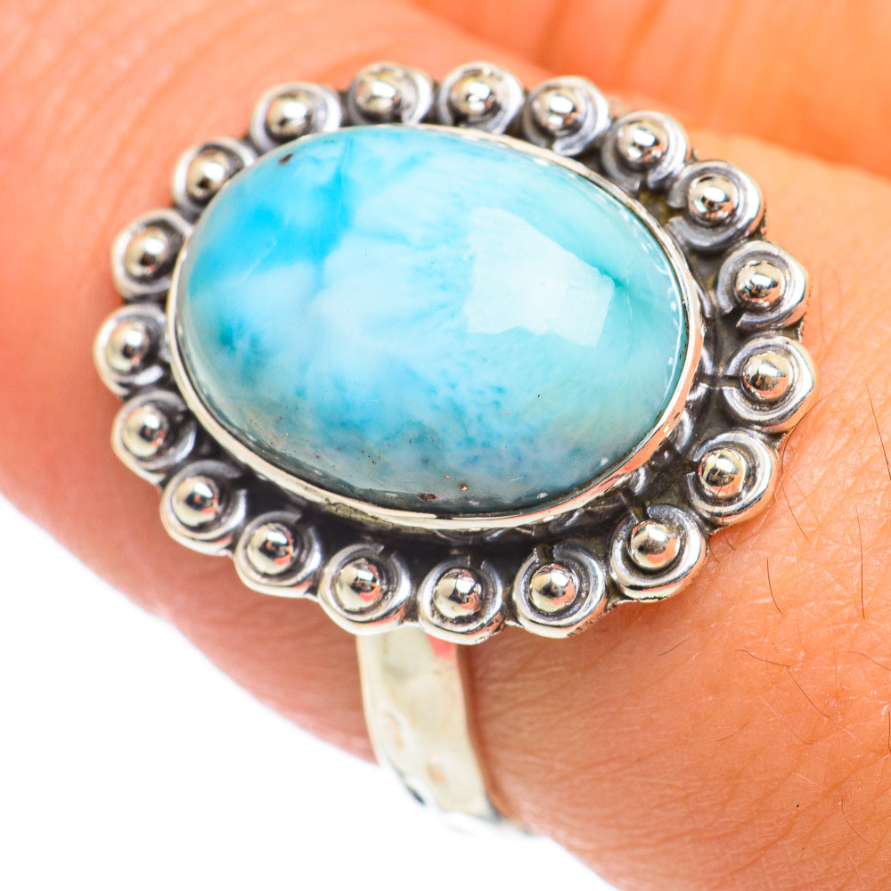 Larimar Rings handcrafted by Anasilvercos - RING67048