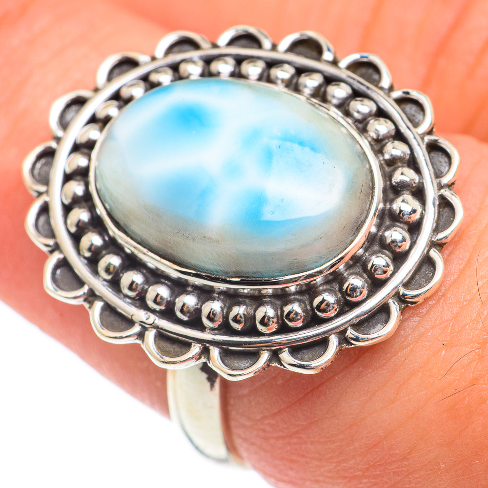 Larimar Rings handcrafted by Anasilvercos - RING67063