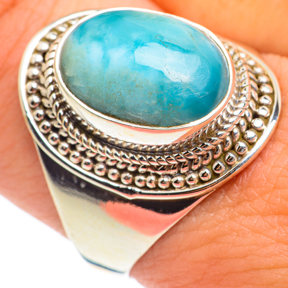 Larimar Rings handcrafted by Anasilvercos - RING67082