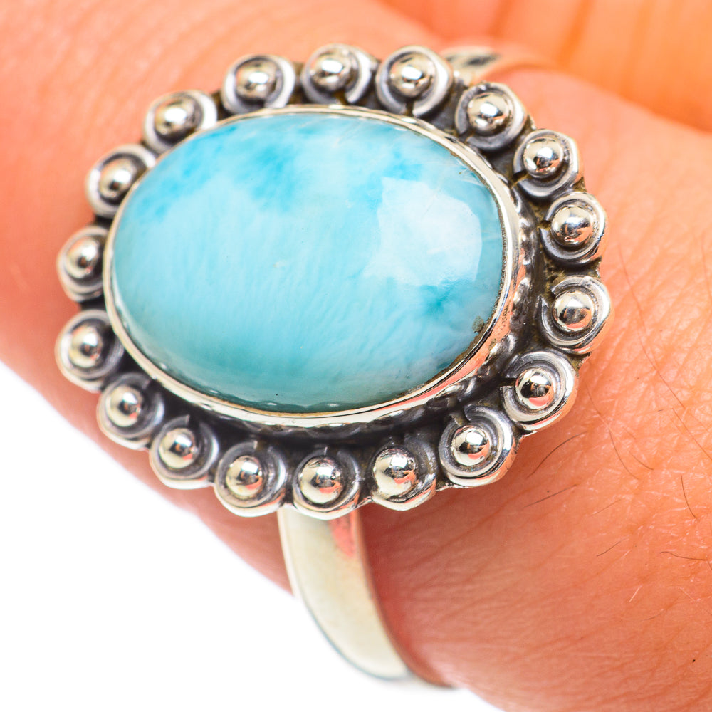 Larimar Rings handcrafted by Anasilvercos - RING67085