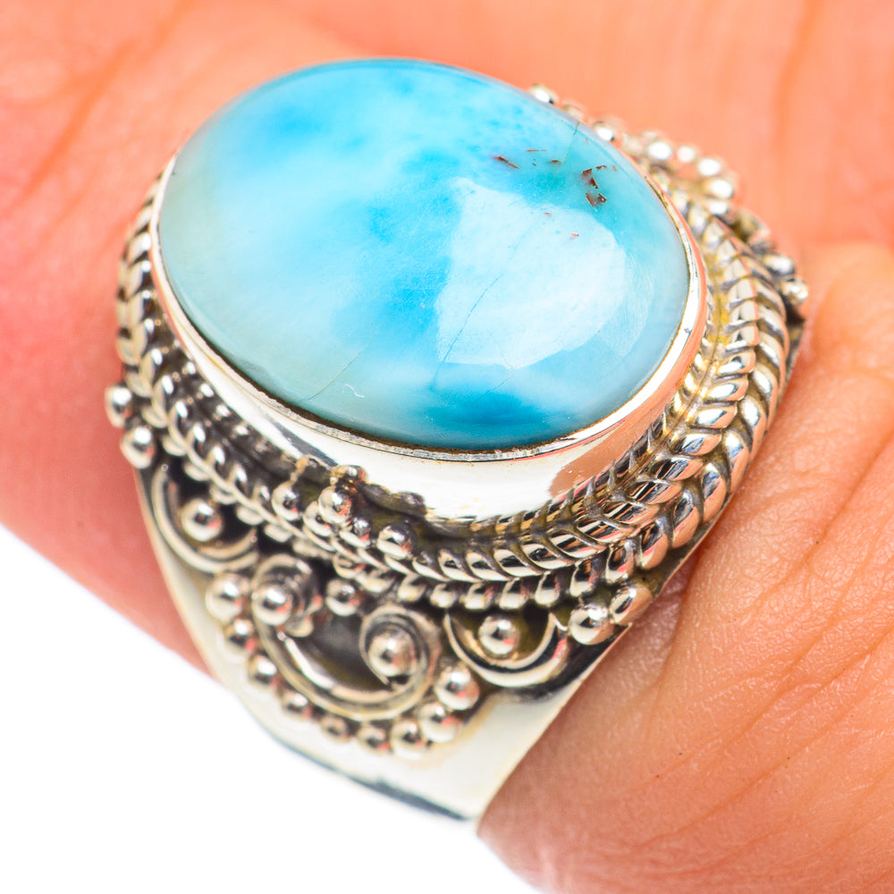 Larimar Rings handcrafted by Anasilvercos - RING67103