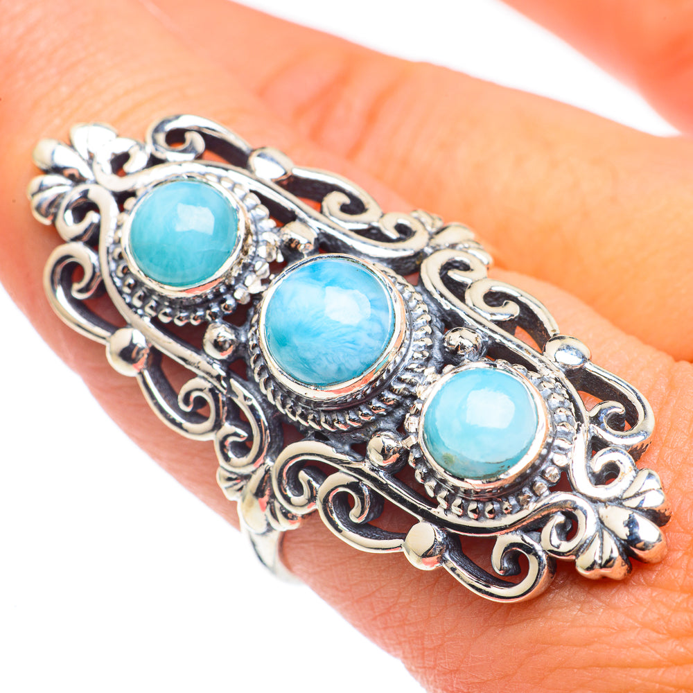 Larimar Rings handcrafted by Anasilvercos - RING67119