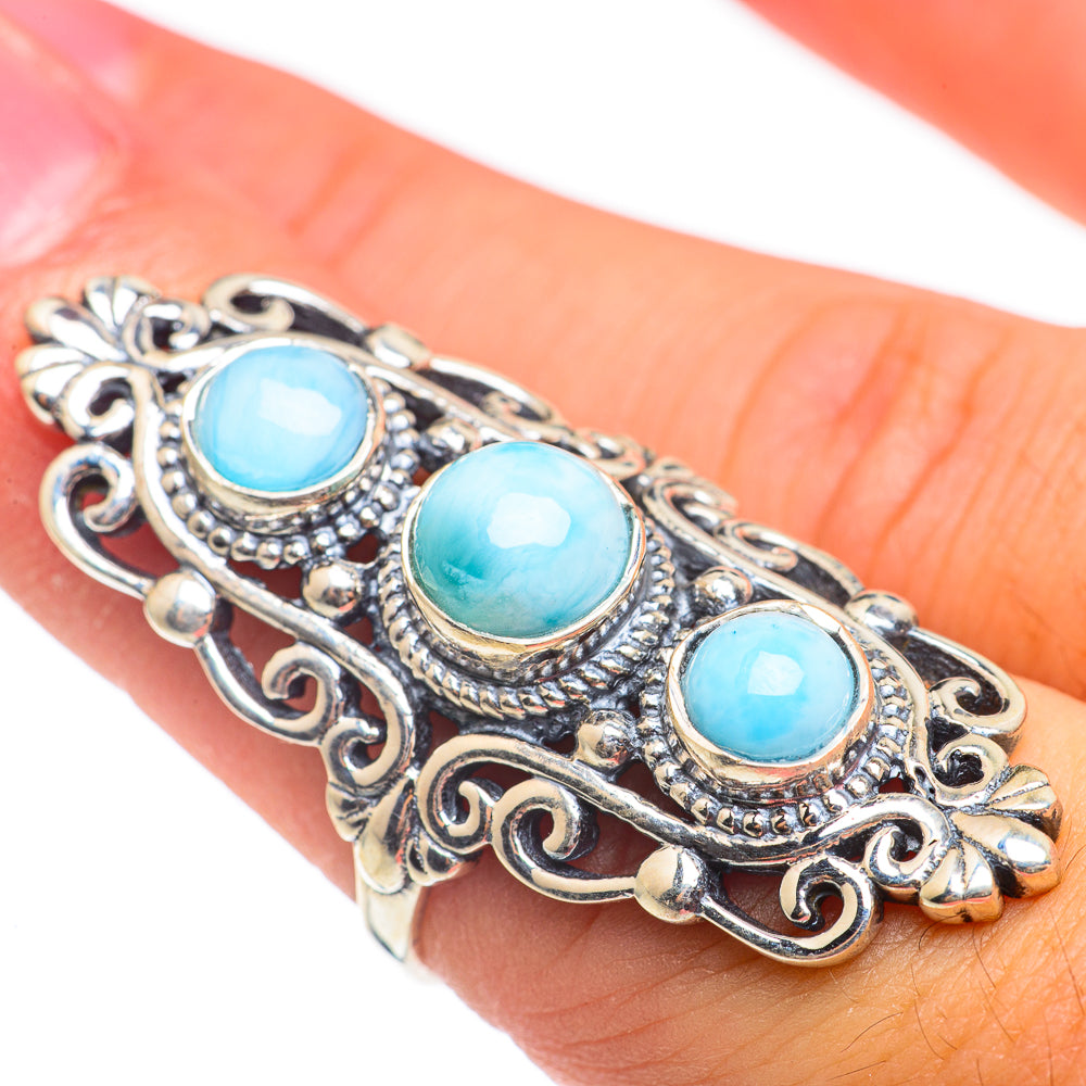 Larimar Rings handcrafted by Anasilvercos - RING67144