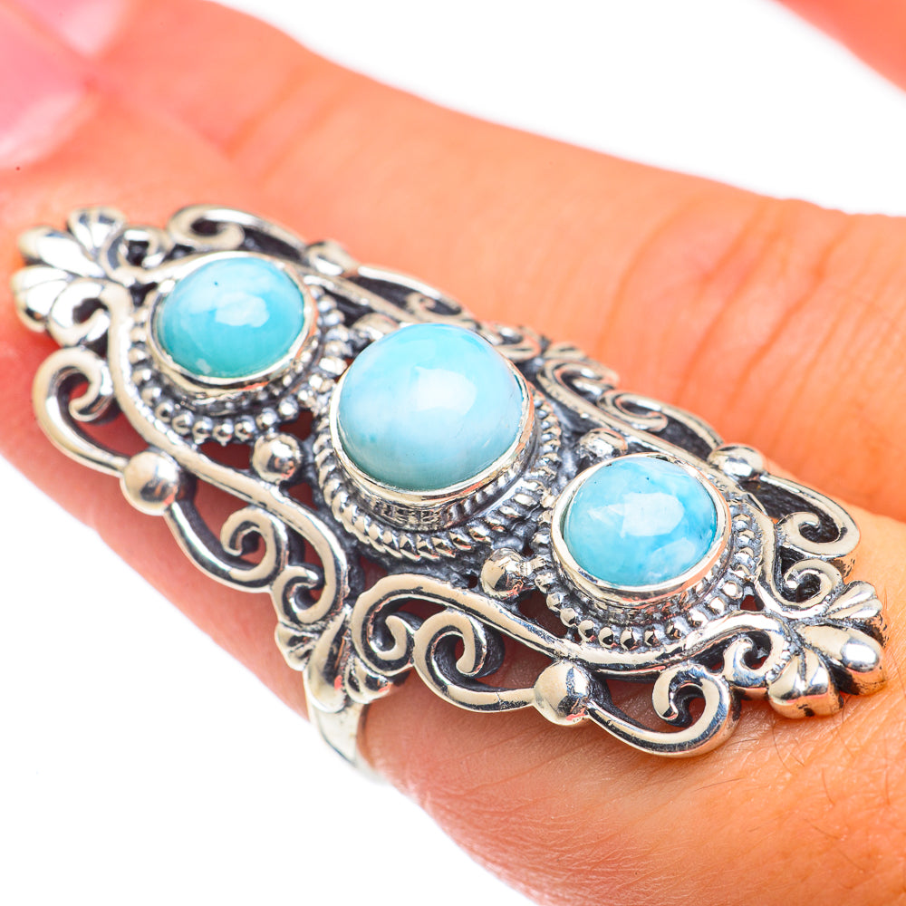 Larimar Rings handcrafted by Anasilvercos - RING67158