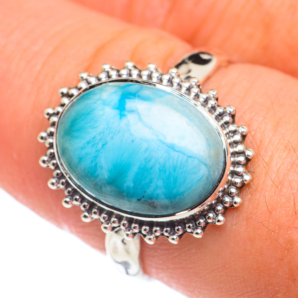 Larimar Rings handcrafted by Anasilvercos - RING67167