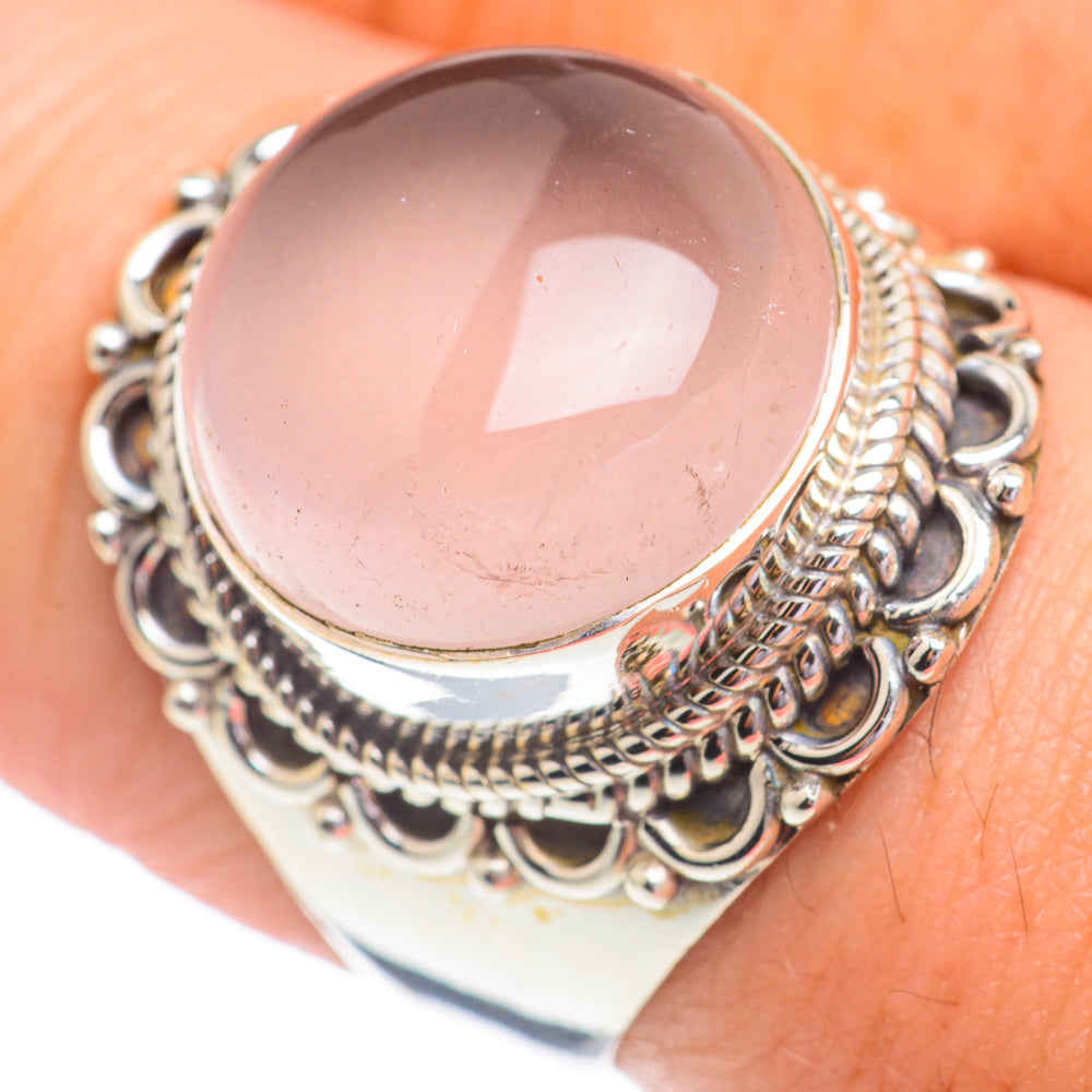 Rose Quartz Rings handcrafted by Anasilvercos - RING67176