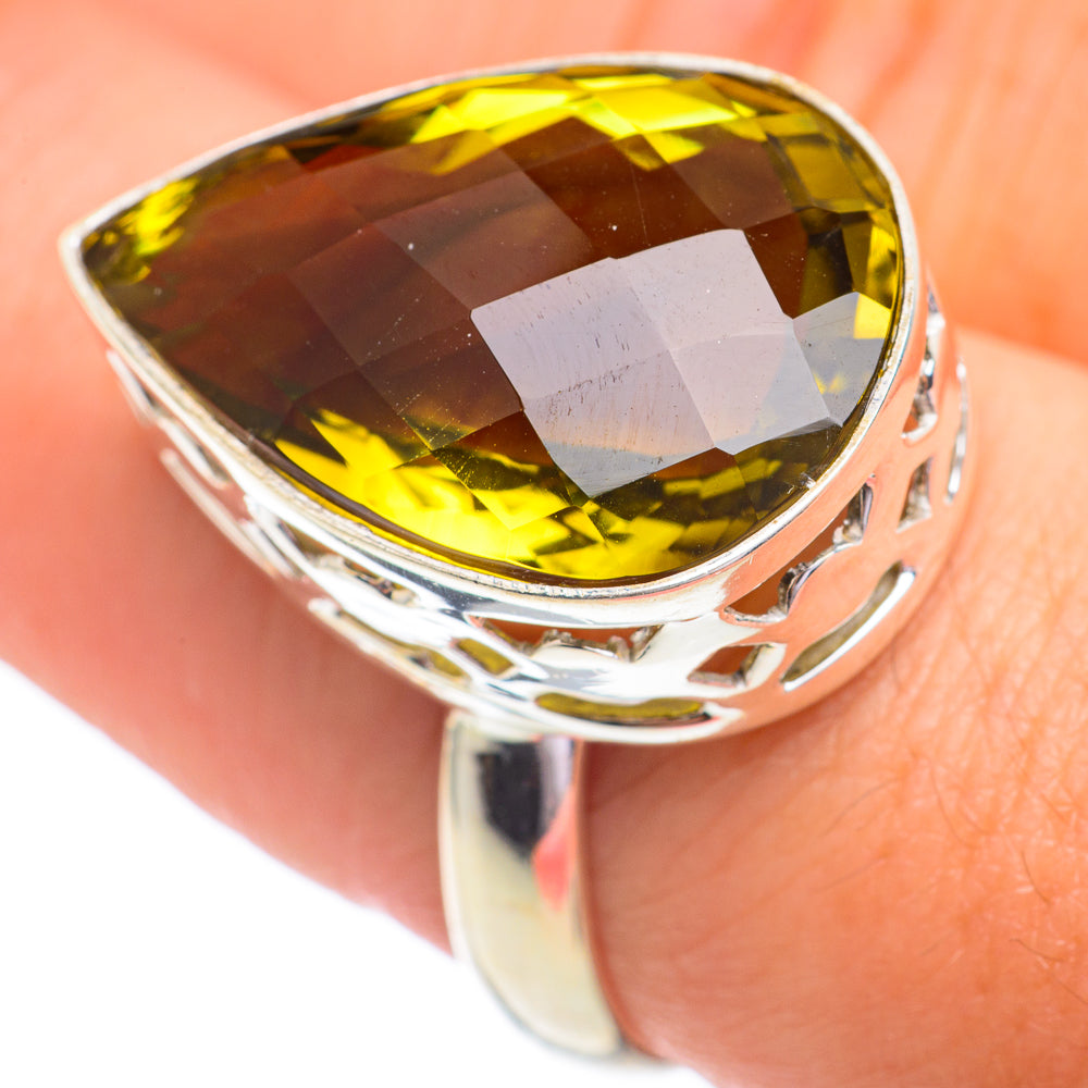 Olive Quartz Rings handcrafted by Anasilvercos - RING67191