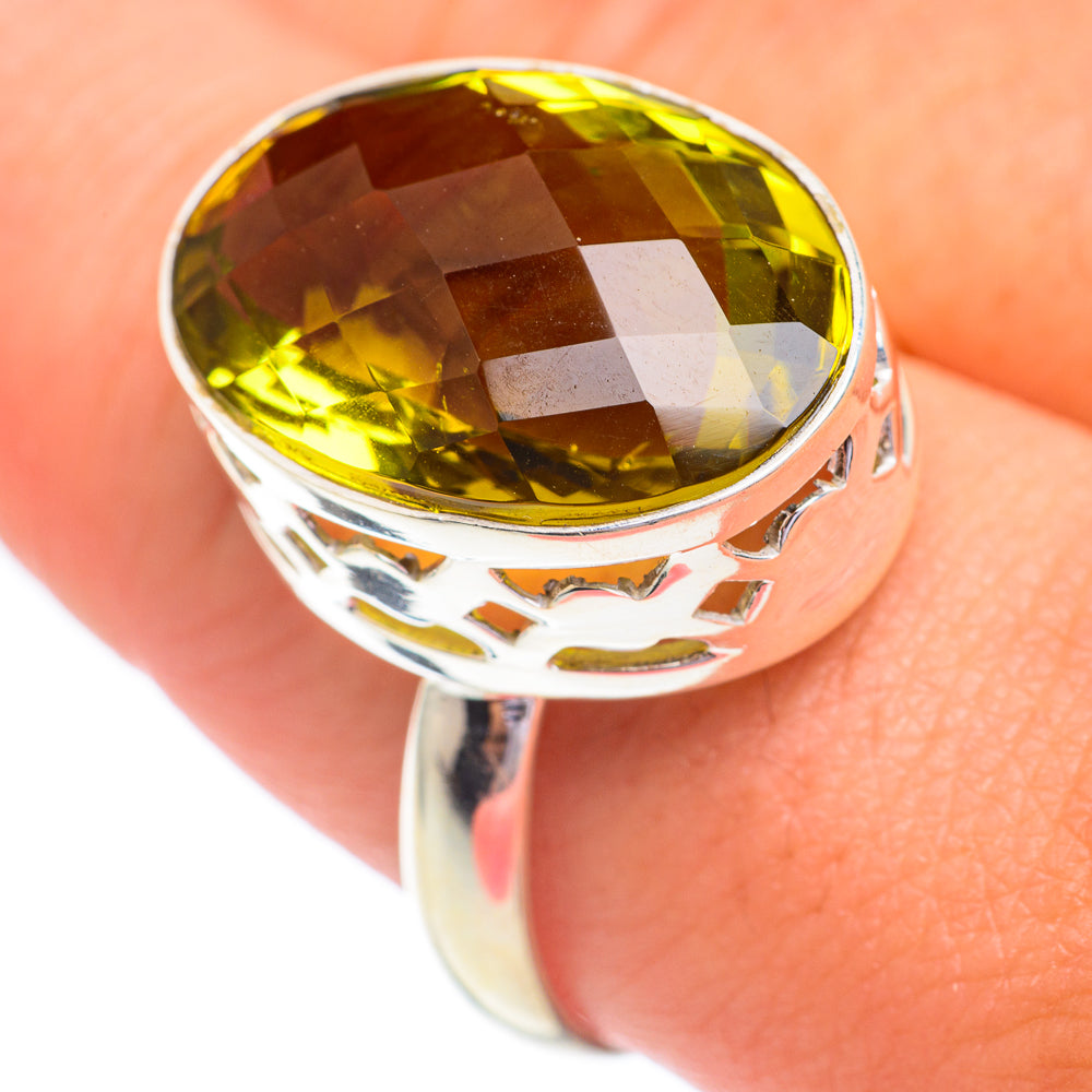 Olive Quartz Rings handcrafted by Anasilvercos - RING67192