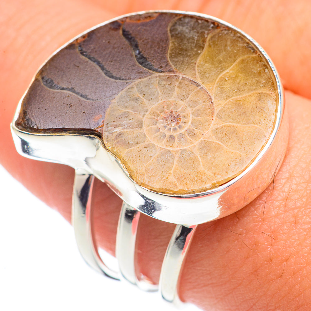 Ammonite Fossil Rings handcrafted by Anasilvercos - RING67202