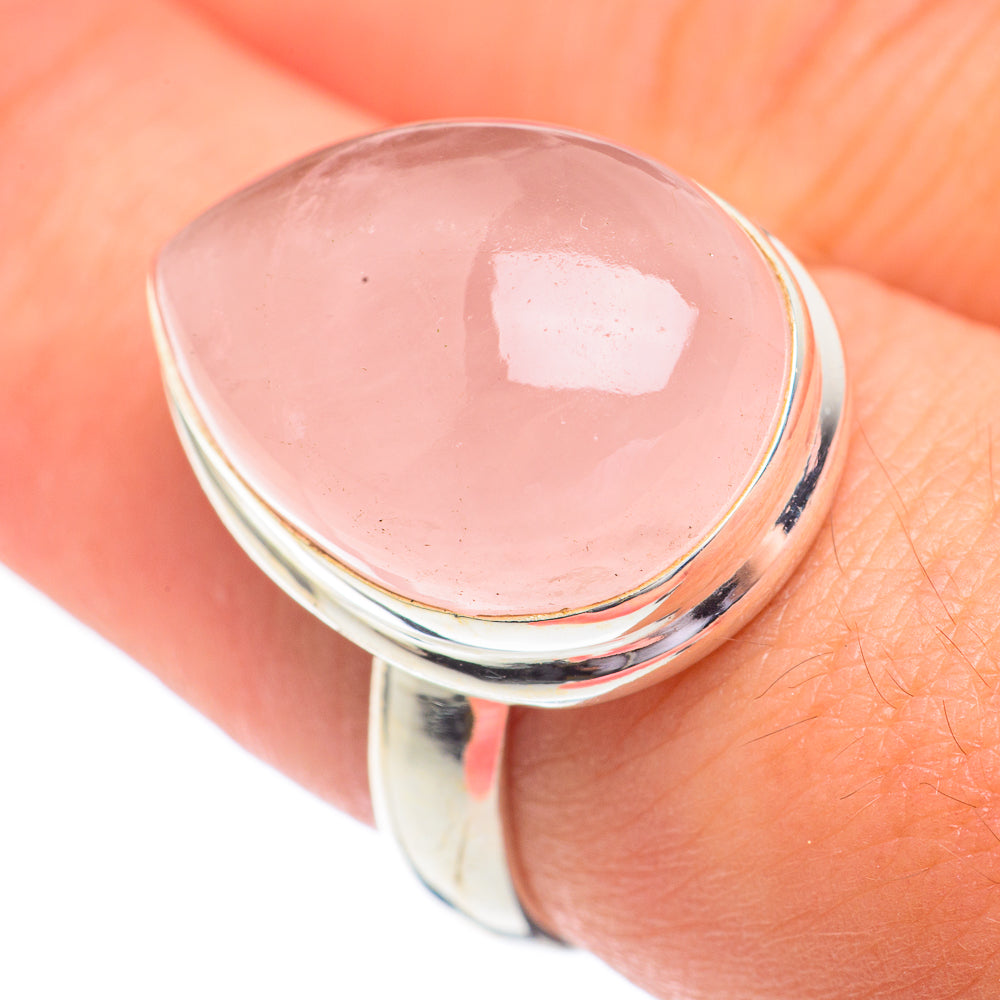 Rose Quartz Rings handcrafted by Anasilvercos - RING67205