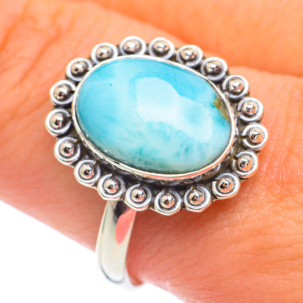 Larimar Rings handcrafted by Anasilvercos - RING67228