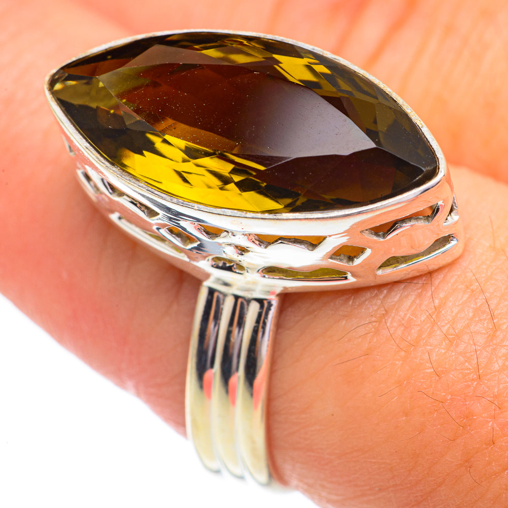 Olive Quartz Rings handcrafted by Anasilvercos - RING67230