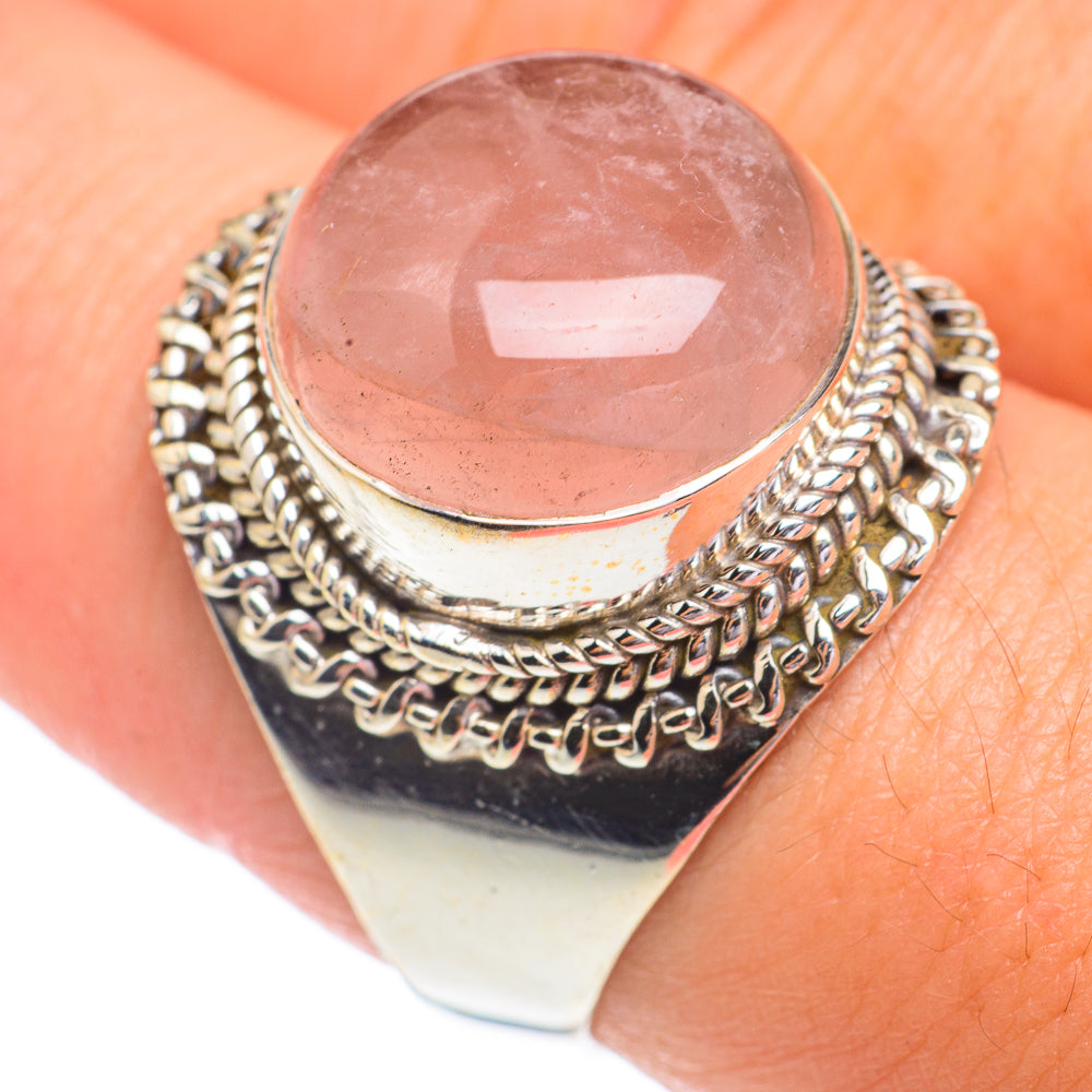 Rose Quartz Rings handcrafted by Anasilvercos - RING67237