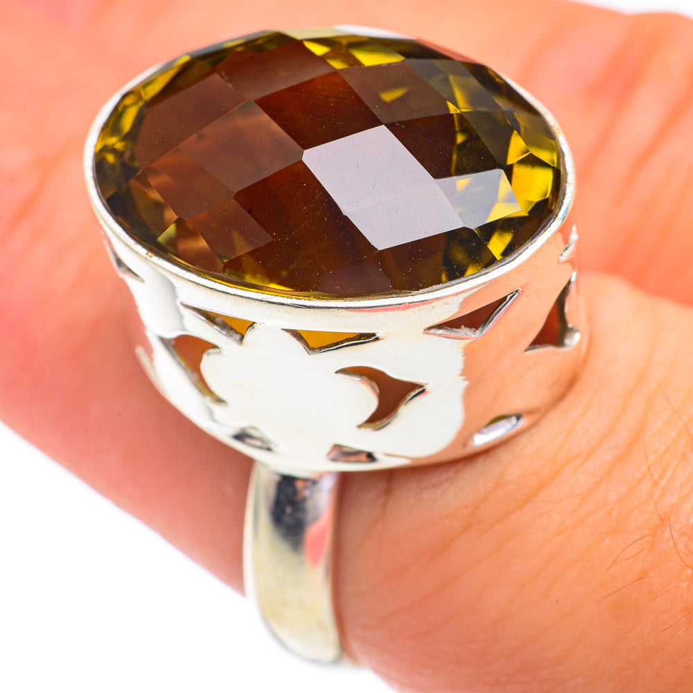 Olive Quartz Rings handcrafted by Anasilvercos - RING67250