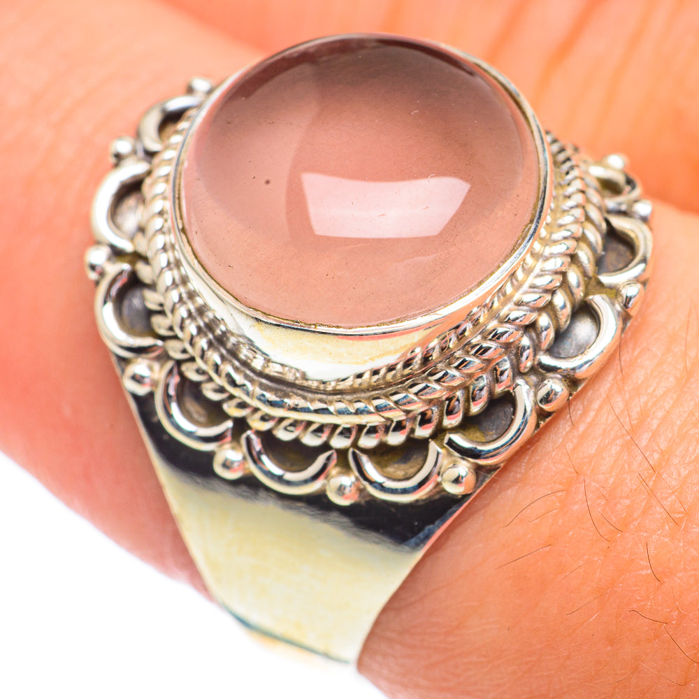 Rose Quartz Rings handcrafted by Anasilvercos - RING67263
