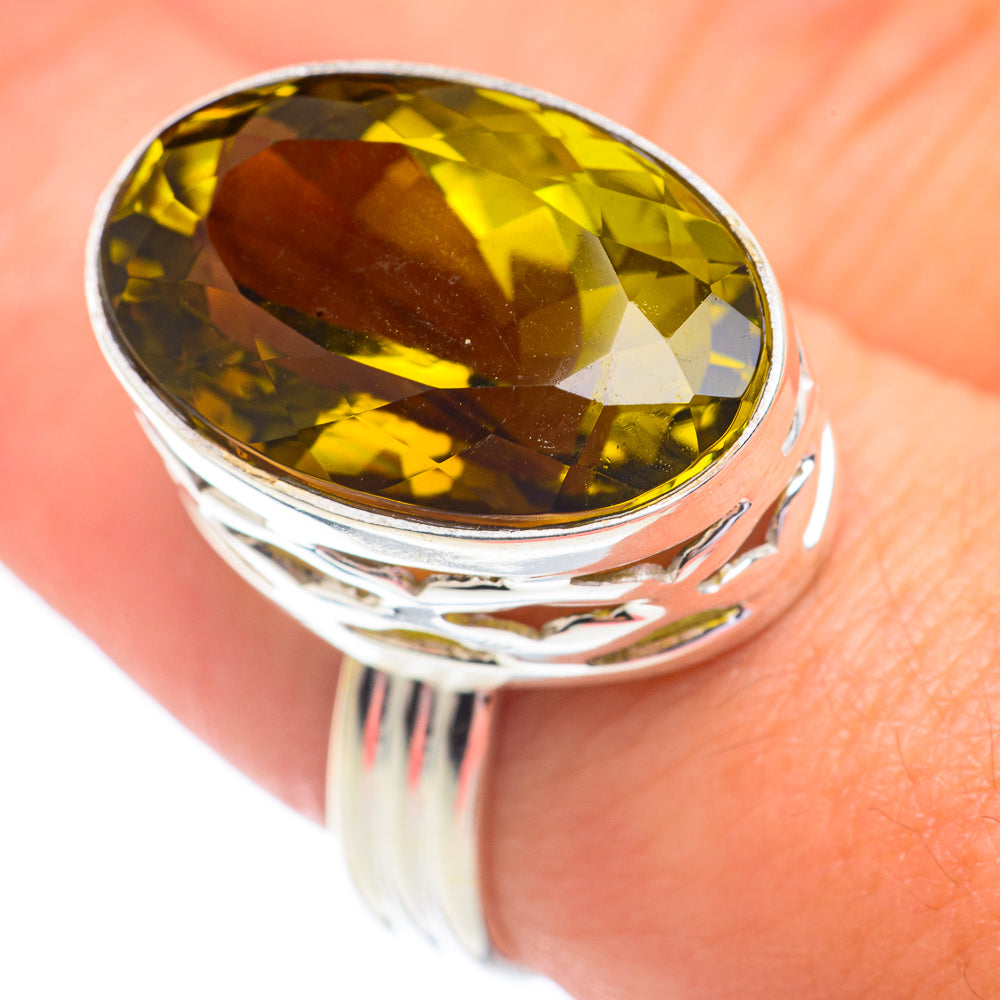 Olive Quartz Rings handcrafted by Anasilvercos - RING67297