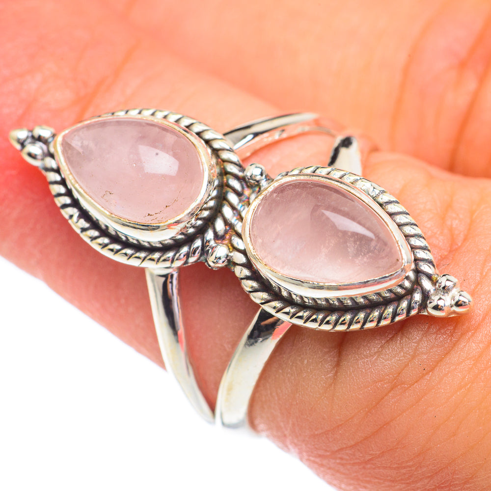 Rose Quartz Rings handcrafted by Anasilvercos - RING67310