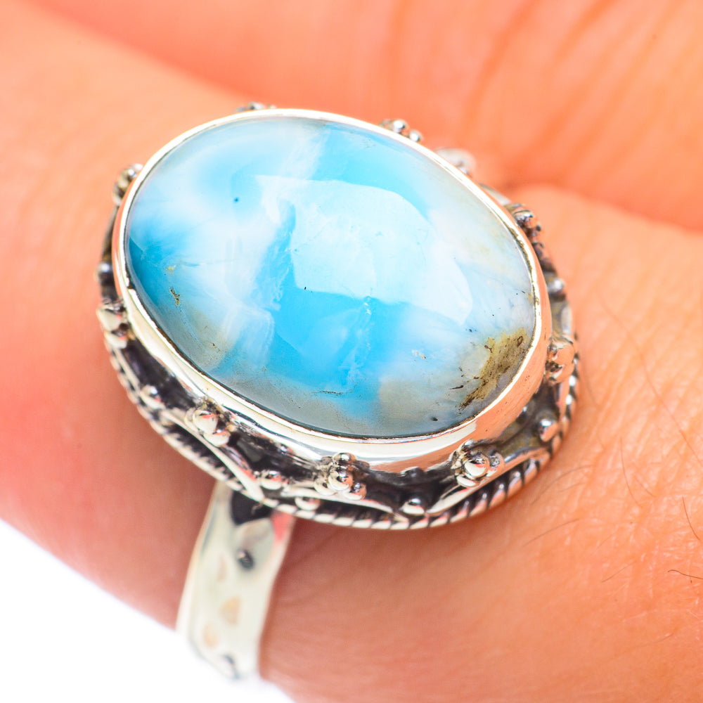 Larimar Rings handcrafted by Anasilvercos - RING67326