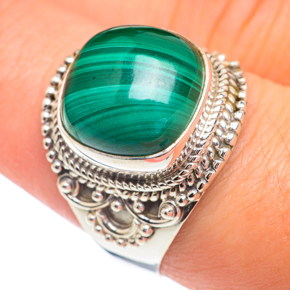 Malachite Rings handcrafted by Anasilvercos - RING67329