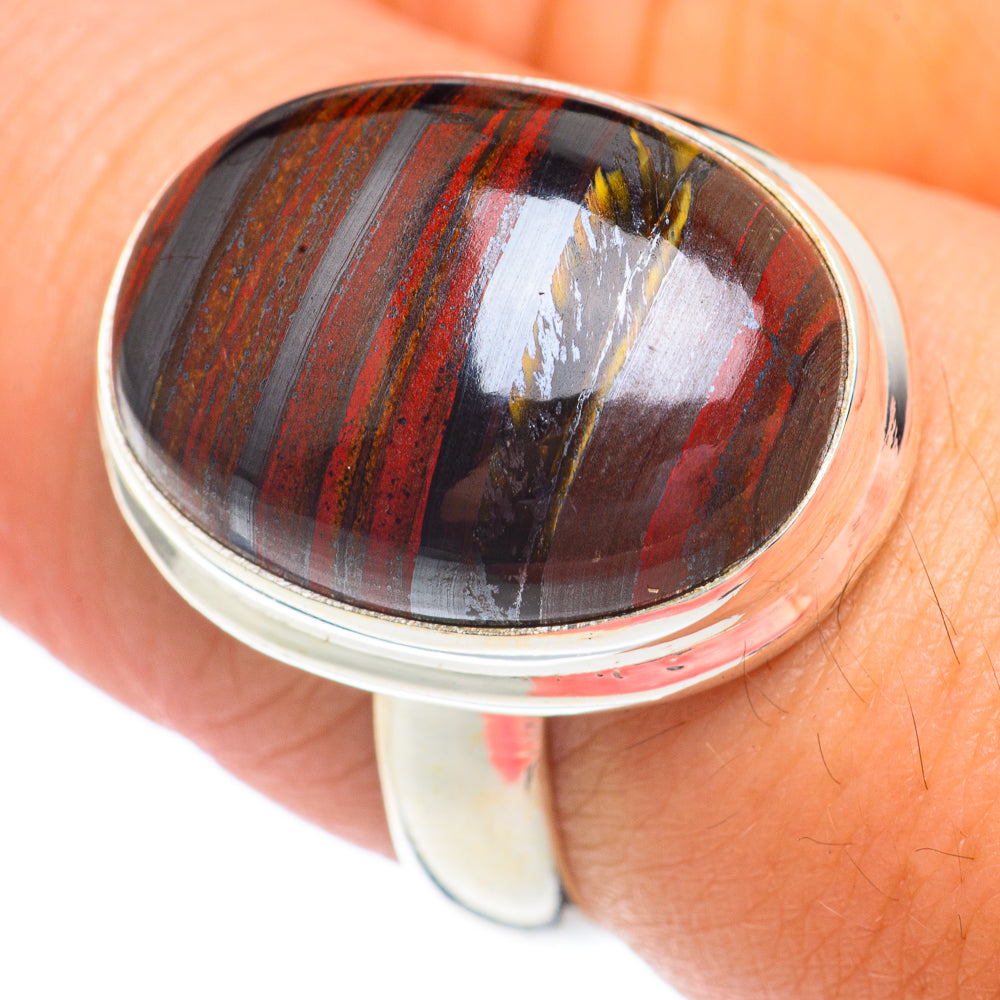 Red Tiger Iron Rings handcrafted by Anasilvercos - RING67331