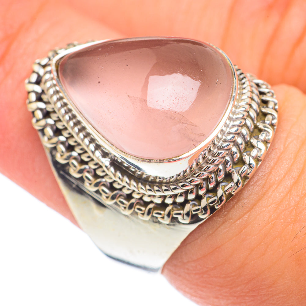 Rose Quartz Rings handcrafted by Anasilvercos - RING67355