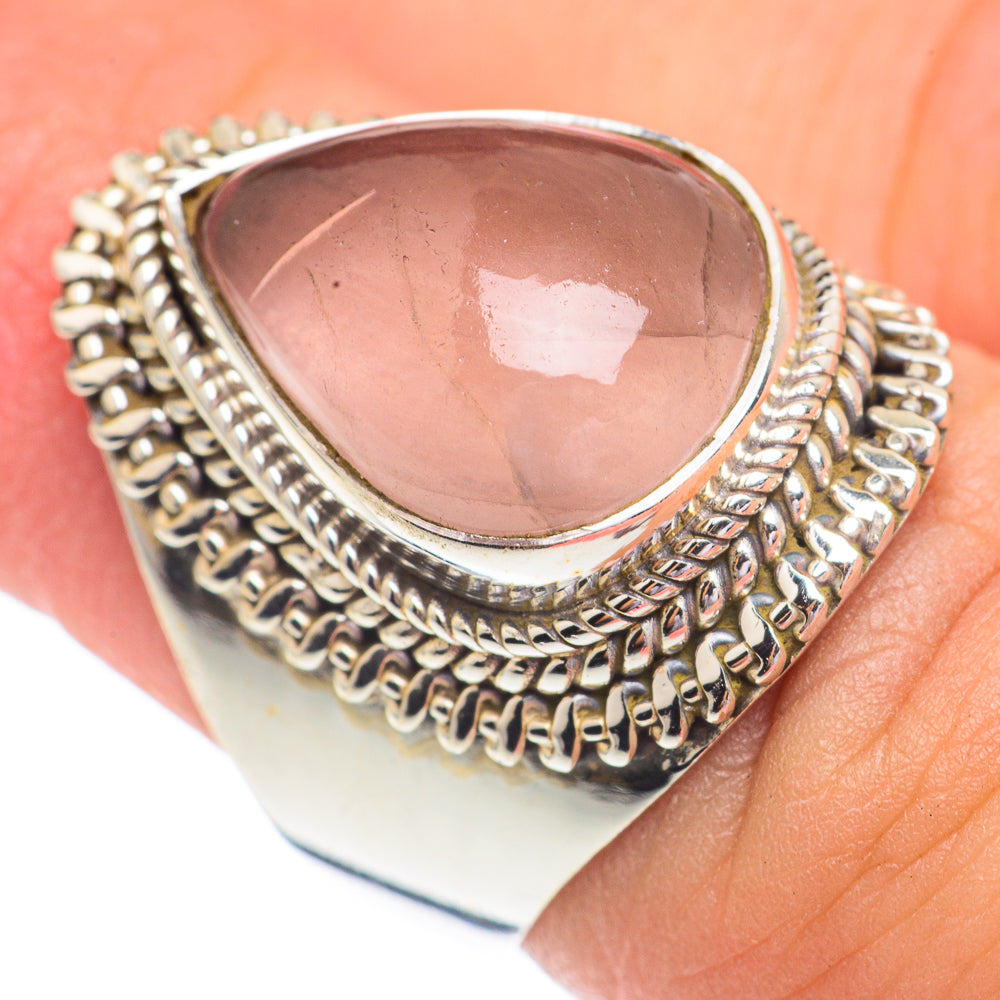 Rose Quartz Rings handcrafted by Anasilvercos - RING67395