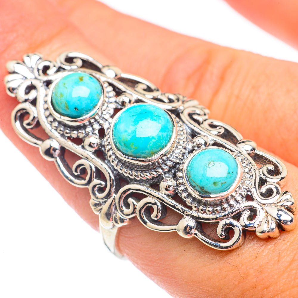 Arizona Turquoise Rings handcrafted by Anasilvercos - RING67410