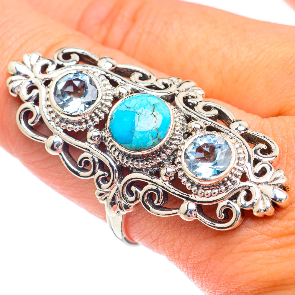 Tibetan Turquoise Rings handcrafted by Anasilvercos - RING67412