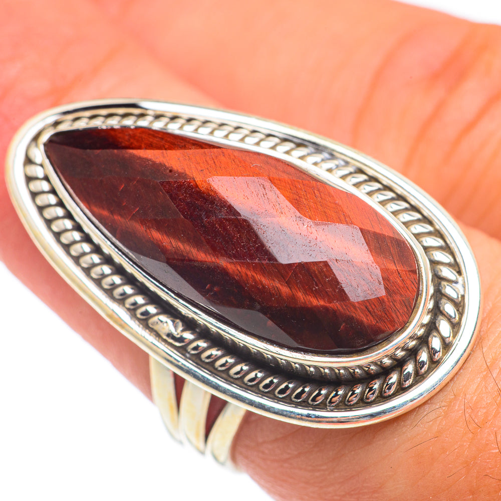Red Tiger Iron Rings handcrafted by Anasilvercos - RING67416