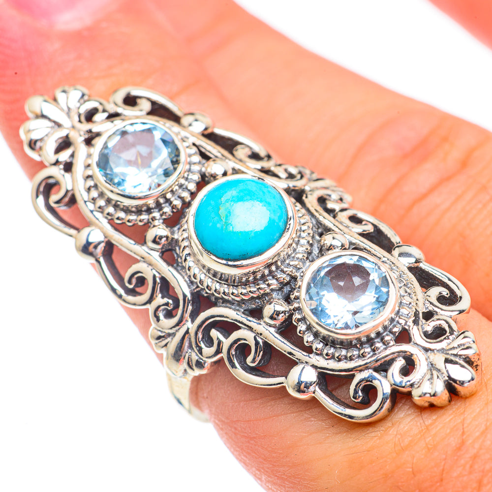 Arizona Turquoise Rings handcrafted by Anasilvercos - RING67447