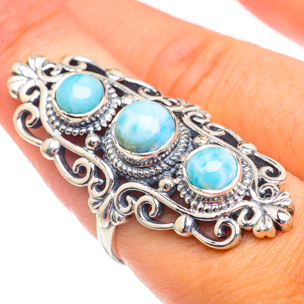 Larimar Rings handcrafted by Anasilvercos - RING67448